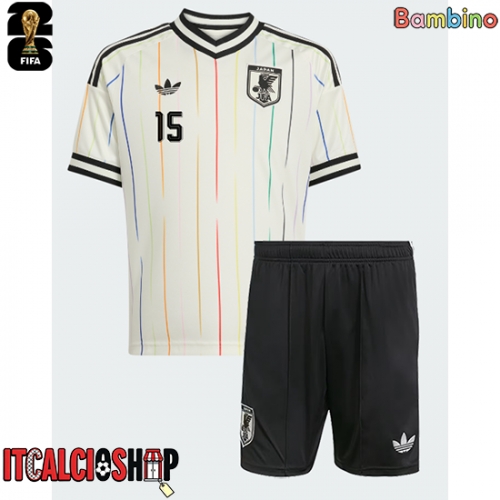 Giappone Daichi Kamada #15 Seconda Maglia Bambino Mondiali 2026 Manica Corta (+ Pantaloni corti)